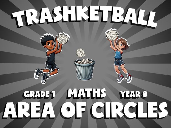 Area of Circles TRASHKETBALL Maths Game | No-Prep Year 8 Review Activity