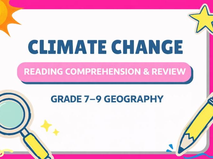 Climate Change Comprehension & Review Worksheet | Geography Assessment