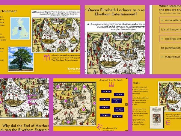 KS3/Common Entrance Making of the UK/GCSE History - Elizabeth I: Royal Progress Evidence Analysis
