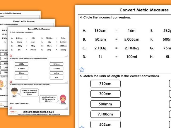 Metric measurement worksheets grade 6 pdf picture