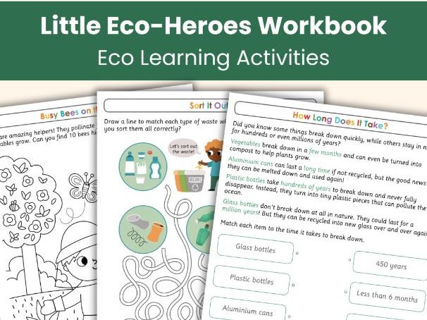 Eco-Friendly Activities Workbook | Recycling and Nature Worksheets | Printable Resource