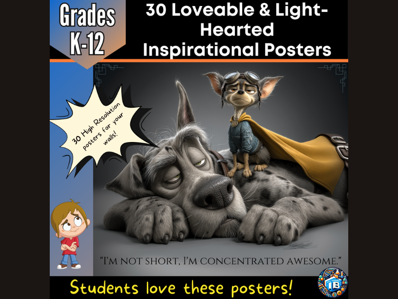 Dog-Themed Motivational Classroom Posters