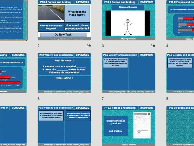 AQA Physics P10.3 – Forces & Braking (Updated 2025 | Editable Lessons, Worksheets & Answers + Free A