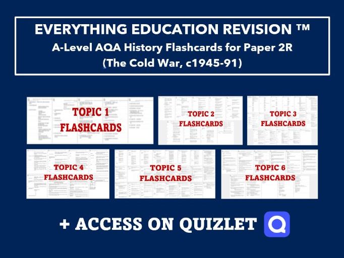 A-Level AQA History Revision Flashcards Bundle for Paper 2R – The Cold War, c1945-1991