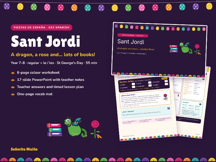 Sant Jordi: KS3 Spanish Book Day Lesson