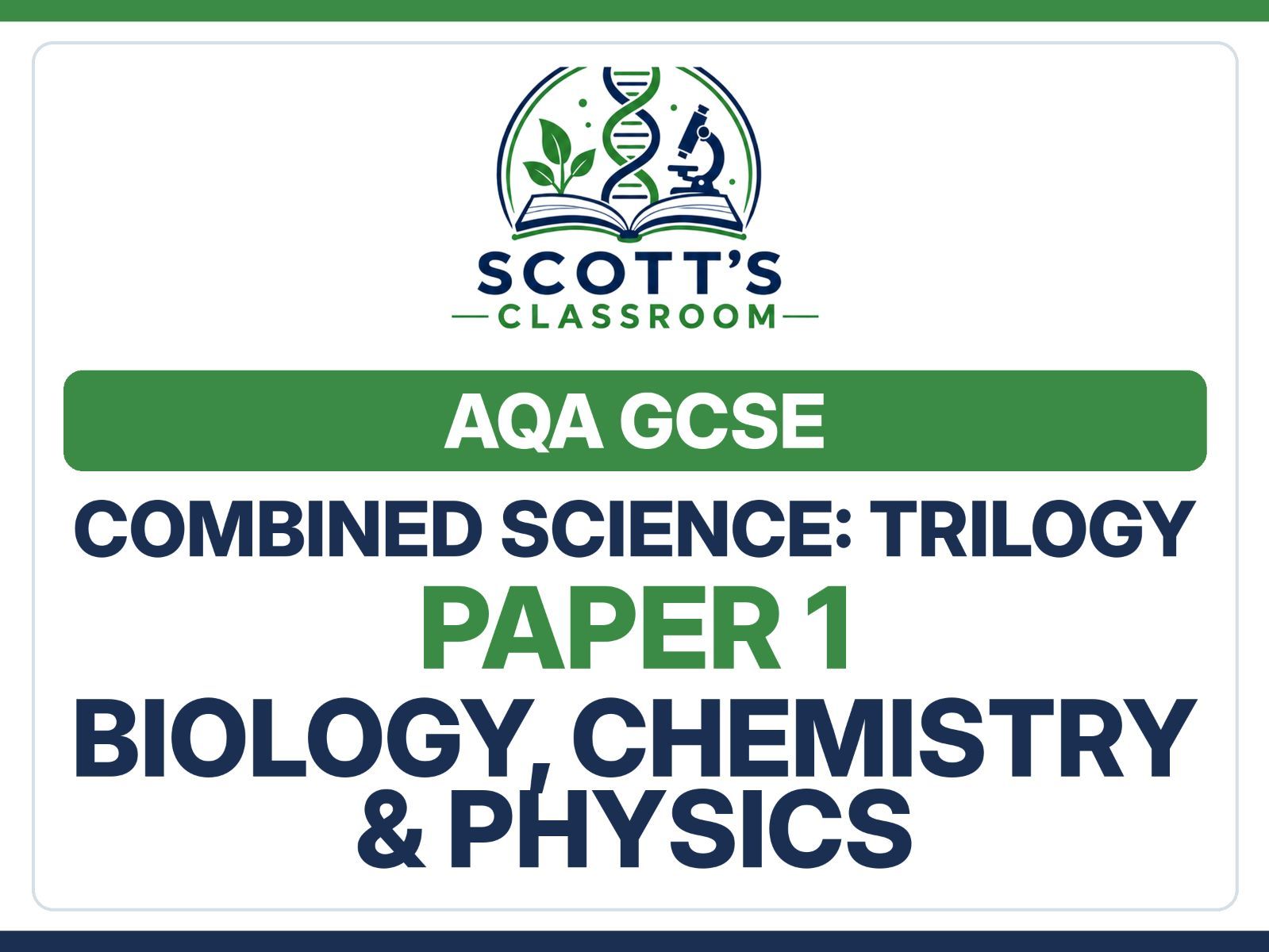 AQA Combined Science Paper 1 Revision Bundle