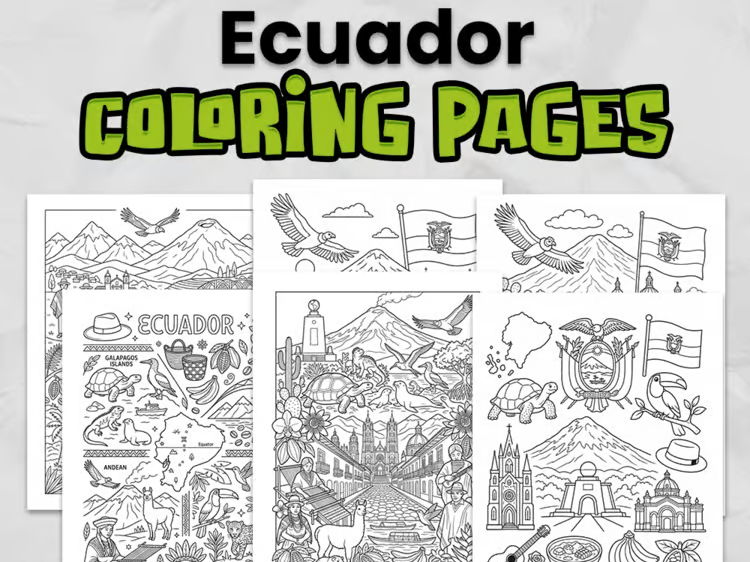 Ecuador Colouring Pages | Ecuador Country Study | South America Geography Activity
