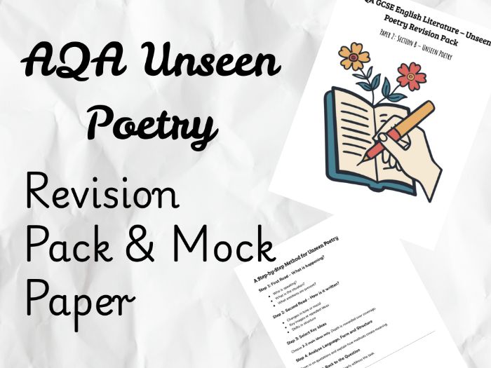 AQA GCSE English Literature – Unseen Poetry Revision Pack (Paper 2, Section B)