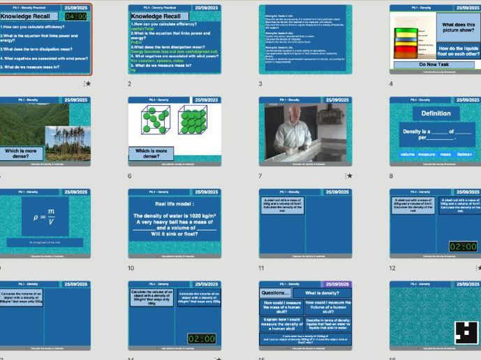 AQA Physics P6.1 – Density Required Practical (Updated 2025 | Free Sample Lesson + Worksheet + AI Fe