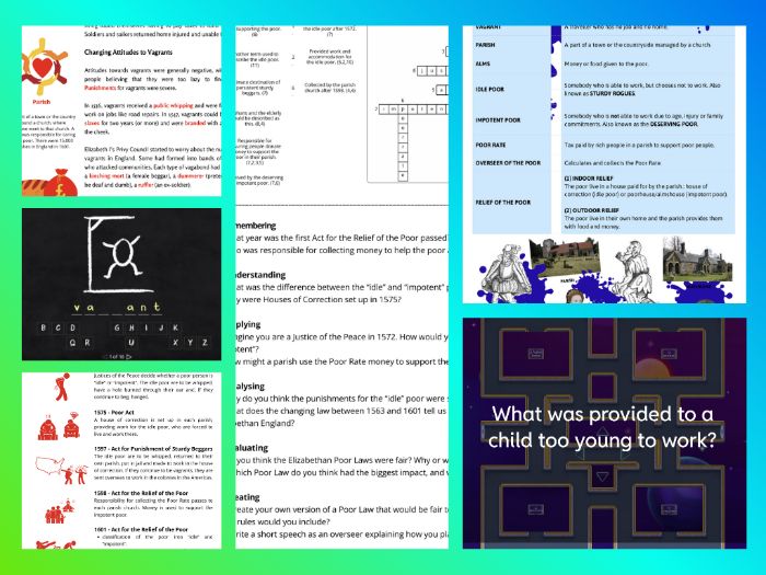 KS3 Elizabethan England: Poor Laws Resource Pack
