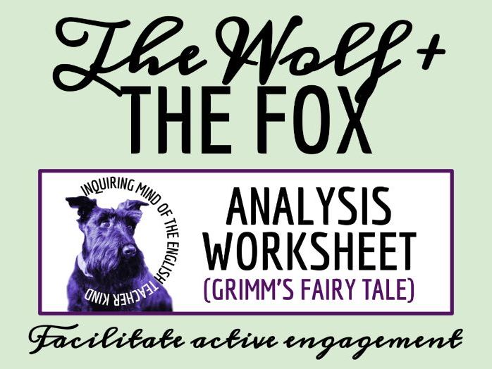 "The Wolf and the Fox" Close Reading Analysis Worksheet | Grimm's Fairy Tale Activity