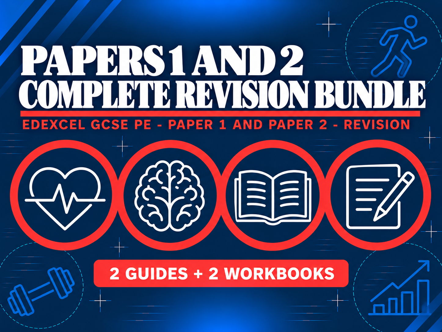 Edexcel GCSE PE Papers 1 and 2 Complete Revision Bundle Guides and Workbooks