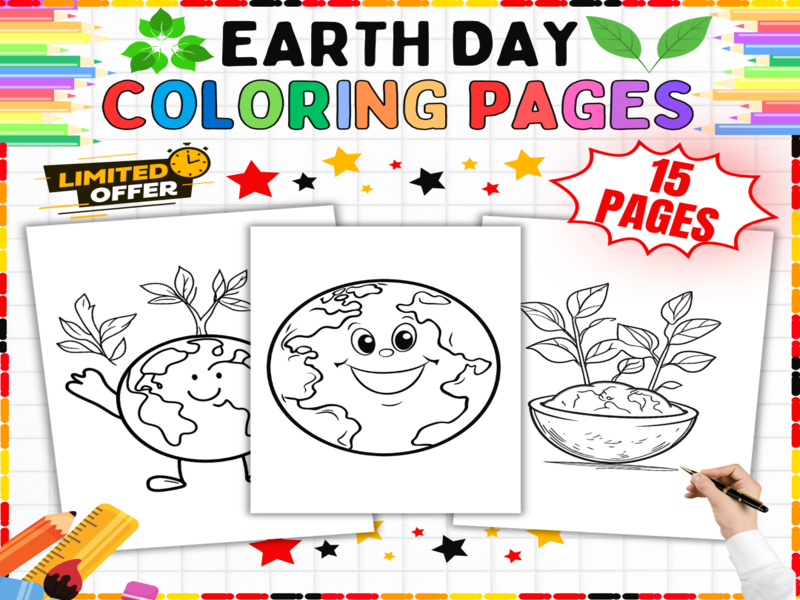 Earth Day Colouring Pages | 15 Printable Environmental Worksheets & Eco-Friendly Art Activities