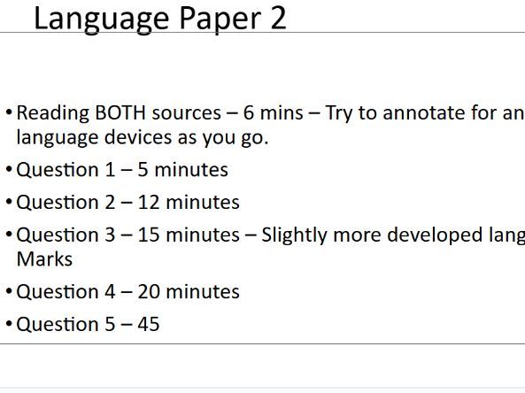 Language paper 2 Introduction | Teaching Resources