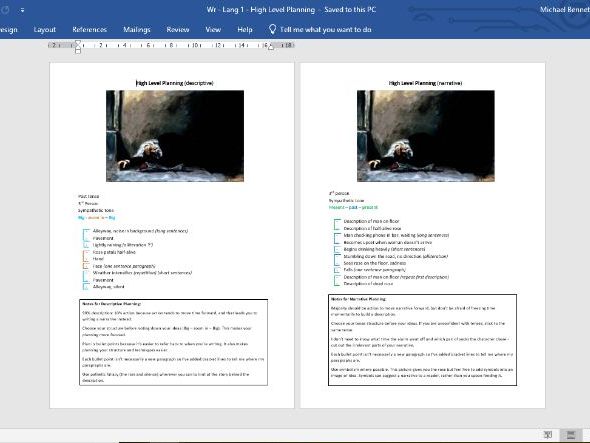 Creative Writing - High Level Planning