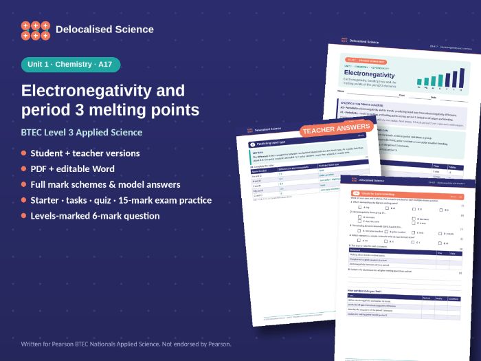 Electronegativity and Period 3 Melting Points | BTEC Applied Science