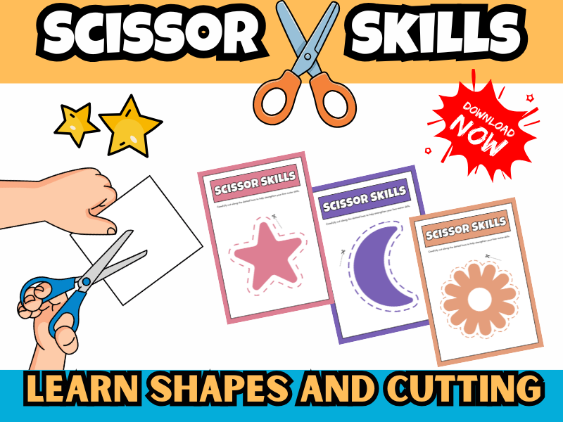 Scissor Skills Practice: 9 Fun Cutting Worksheets for Pre-K & Kindergarten Shapes