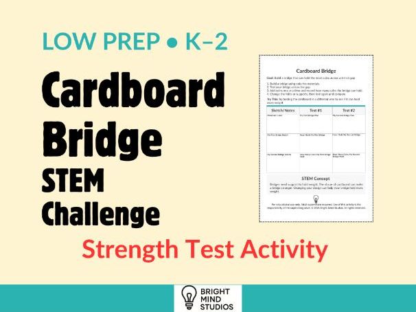 Primary Cardboard Bridge Strength Test STEM Challenge