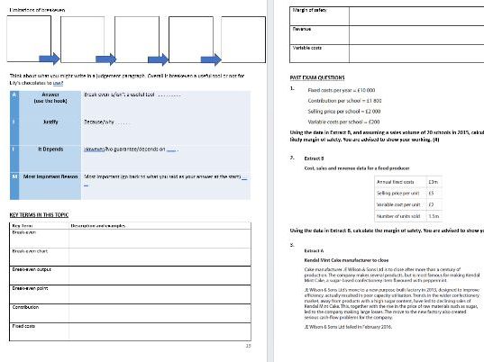 2.2 Financial Planning booklet Edexcel A Level Business Studies