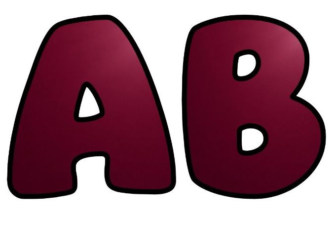 Deep Maroon Bubble Letters | Plain Colour Bulletin Board Letters | Printable Alphabet A-Z and 0-9