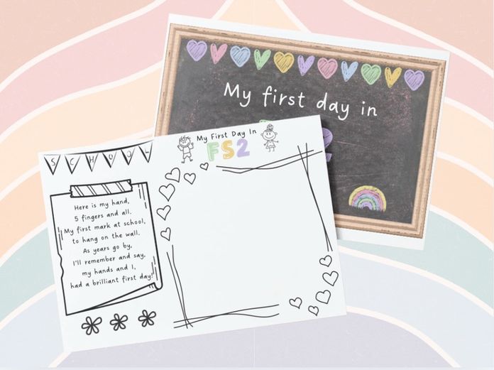 First Day of FS2 - Photo Prop & Handprint Poem