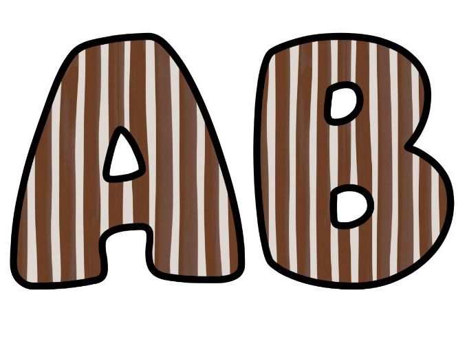 Brown Lines Art Classroom Display Lettering Set | Upper & Lowercase Letters, 0-9 and Signs