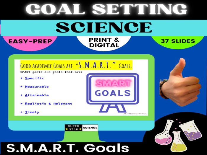 Goal Setting Activity for Science & STEM EZ Slides and Goal Worksheet