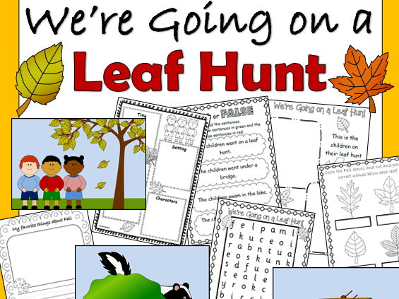We're Going on a Leaf Hunt book companion and sequencing- Autumn