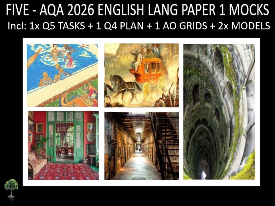 FIVE - AQA PAPER 1 | 2026 FULL MOCKS | Q5 TASKS | Q4 PLAN |AO GRIDS | MODELS