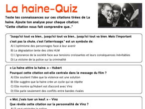 La haine Quiz citations (2 quiz + answers)
