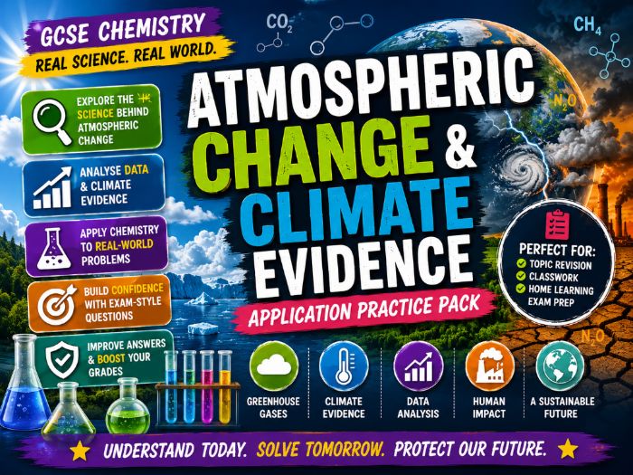 GCSE KS4 Science - Chemistry - Atmospheric Change and Climate Evidence - Application Practice Pack