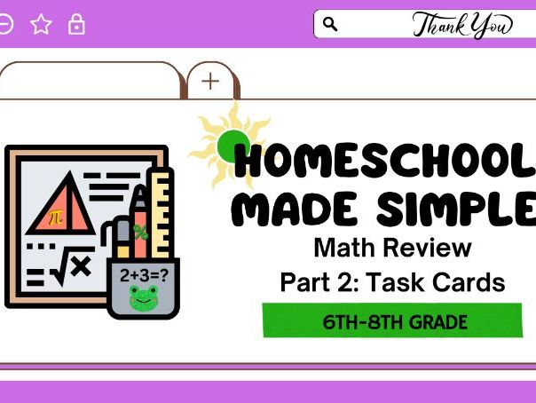 Task Cards | Math Review | Grades 6th-8th