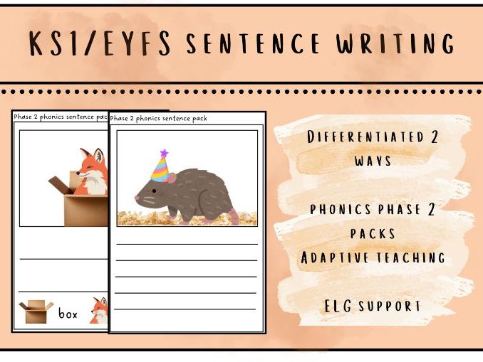 Phase 2 Phonics Sentence Writing Pack