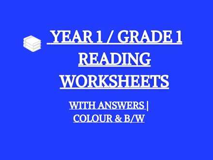 Reading Comprehension Worksheets with Answers – Year 1 / Grade 1