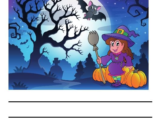 Make early writing practice fun with these **2 Halloween Picture and Lines Worksheets**!