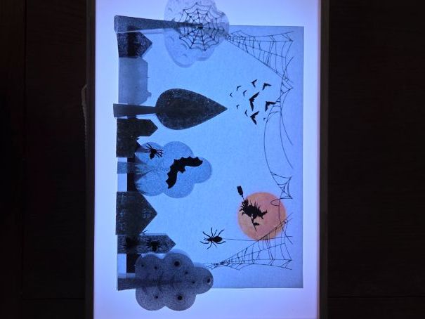 Halloween background for light table