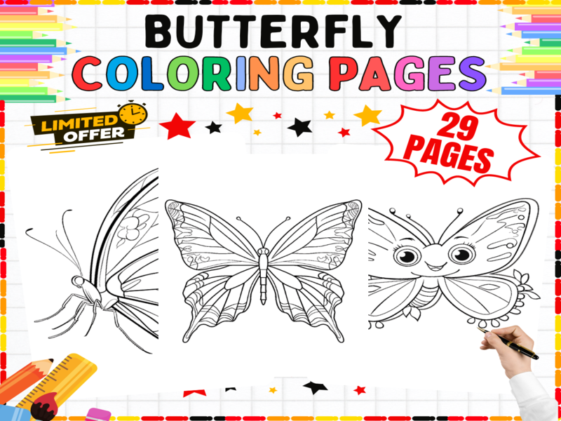 Butterfly Colouring Pages | 29 Spring Insect Worksheets & Nature Activities for Early Years