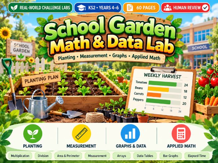 School Garden Maths & Data Lab | KS2 Measurement & Statistics | 60 Pages