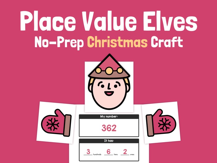 Christmas Place Value Craft Winter Place Value Activity Expanded 
