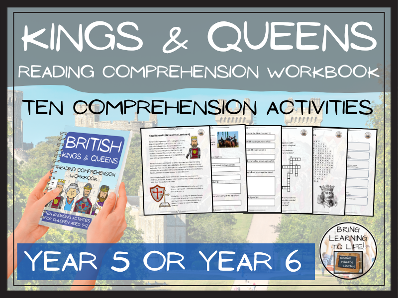 Kings and Queens Reading Comprehension Workbook | Year 5 or Year 6