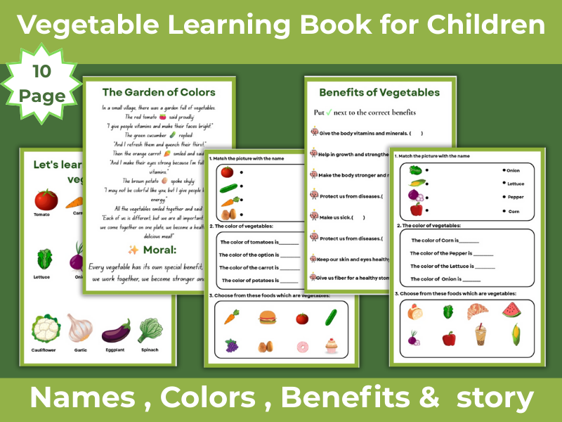 Vegetable Names and Colours KS1 Worksheet