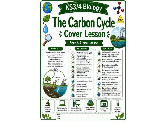 The carbon cycle cover lesson (L39) Biology