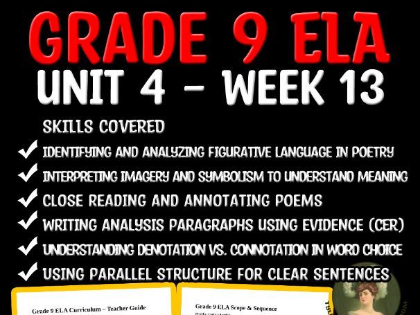 Grade 9 ELA Unit 4 Week 13 | Figurative Language & Poetry Analysis