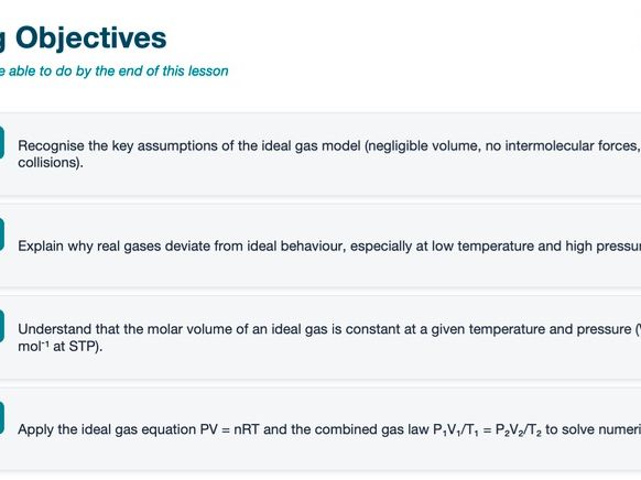 IBDP Chemistry SL - S1.5 Ideal Gas laws