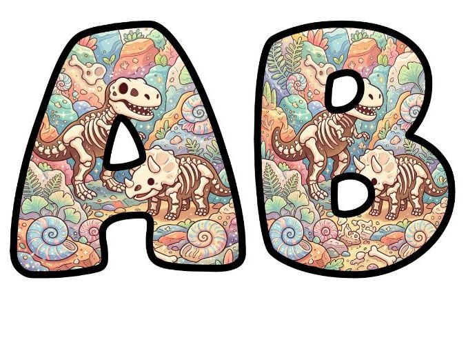 Dinosaur Fossils Bubble Letters | History Topic Bulletin Board Letters | Classroom Display Pack