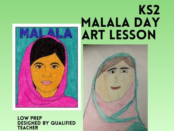 Malala Day Art Lesson Pack | KS2 Grades 3-5 Printable | Womens History