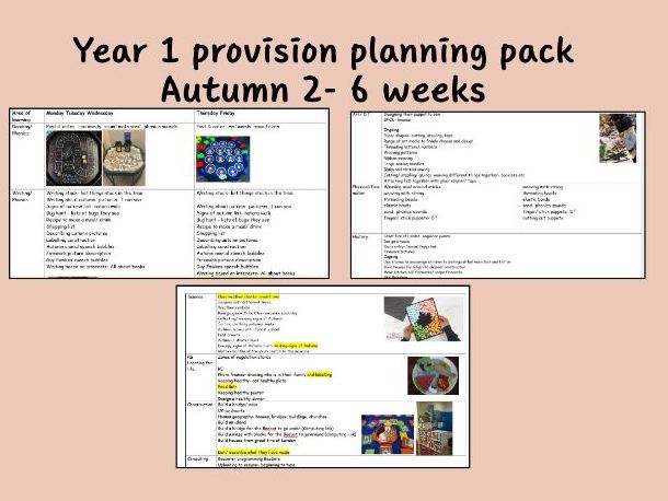 Year 1 continuous Provision planning- suggested ideas- Autumn 2- 6 weeks