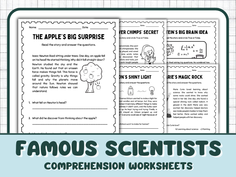 Free Reading Comprehension – Famous Scientists