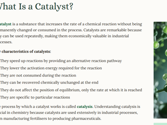 AS Level Chemistry - Unit 8.3 Homogeneous and heterogeneous catalysts