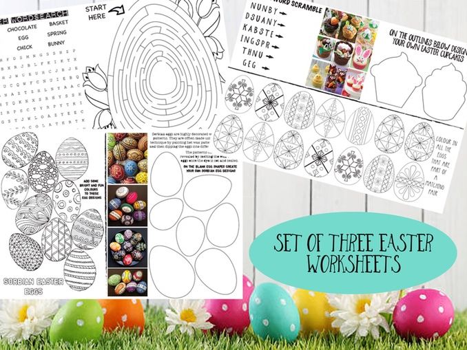 Easter Activity sheets - set of 3